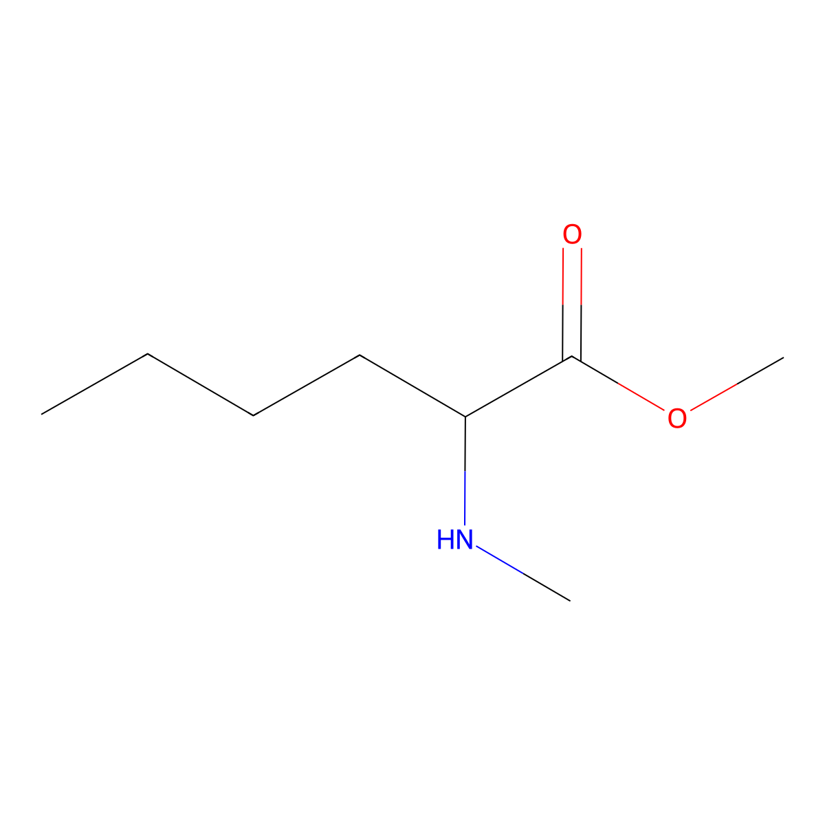 Methyl 2-(methylamino)hexanoate molecular structure, CAS 792124-15-3