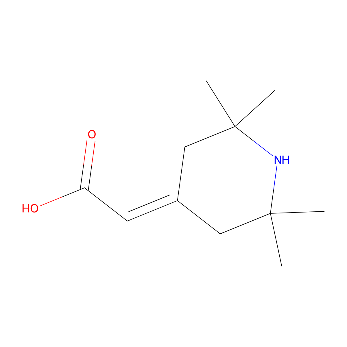 2-(2,2,6,6-Tetramethylpiperidin-4-ylidene)acetic acid molecular structure, CAS 792128-79-1