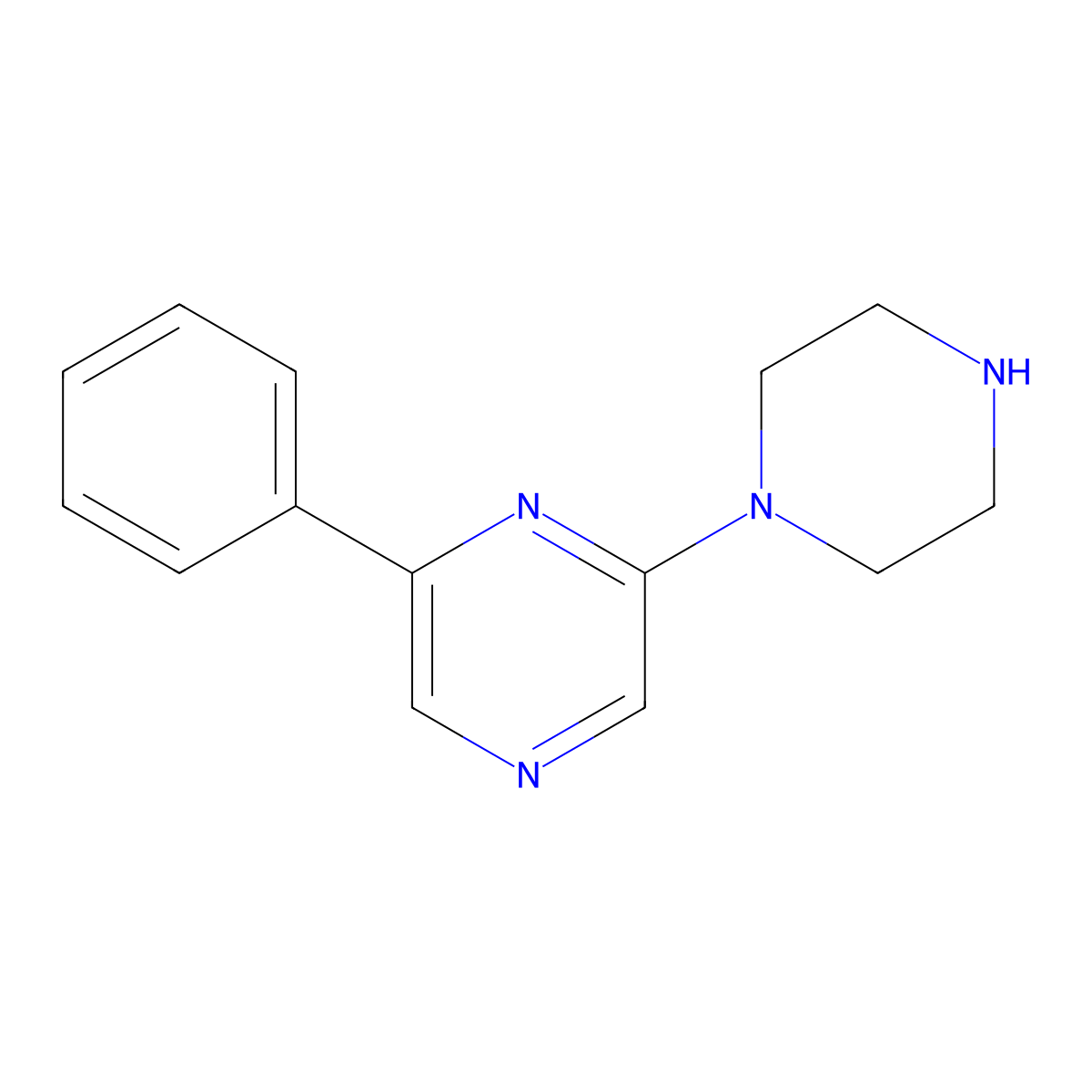 2-Phenyl-6-(piperazin-1-yl)pyrazine molecular structure, CAS 792134-46-4