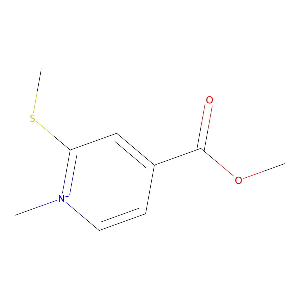 4-(Methoxycarbonyl)-1-methyl-2-(methylsulfanyl)pyridinium molecular structure, CAS 792137-72-5