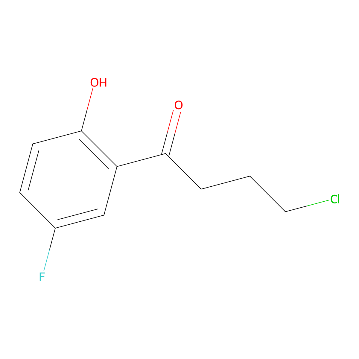 4-Chloro-1-(5-fluoro-2-hydroxyphenyl)butan-1-one molecular structure, CAS 79214-31-6