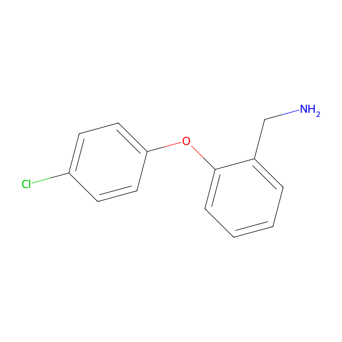 (2-(4-chlorophenoxy)phenyl)MethanaMine molecular structure, CAS 792158-57-7