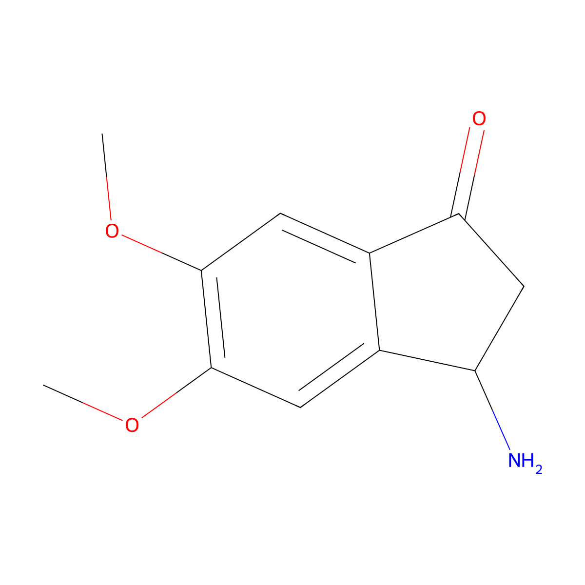 3-amino-5,6-dimethoxy-2,3-dihydro-1H-inden-1-one molecular structure, CAS 792159-09-2