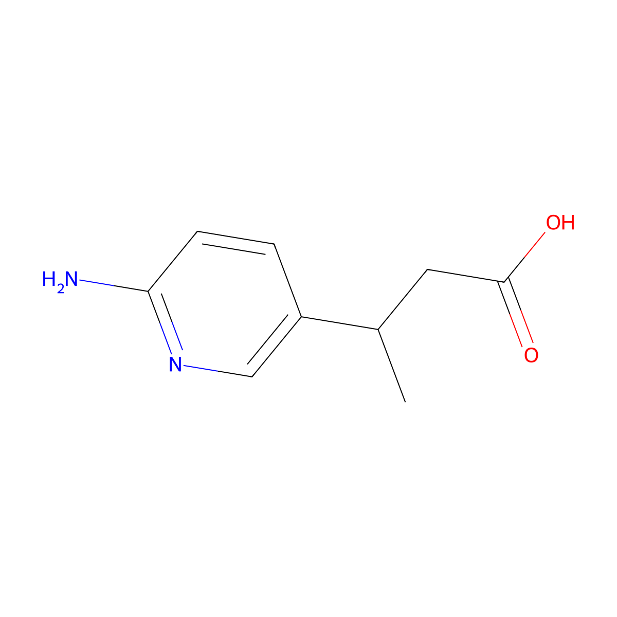 3-(6-Aminopyridin-3-yl)butanoic acid molecular structure, CAS 792176-42-2