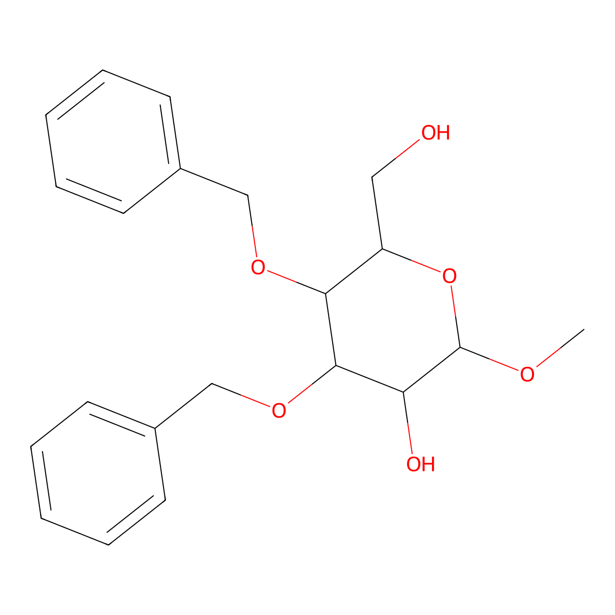 6-(Hydroxymethyl)-2-methoxy-4,5-bis(phenylmethoxy)oxan-3-ol molecular structure, CAS 79218-87-4