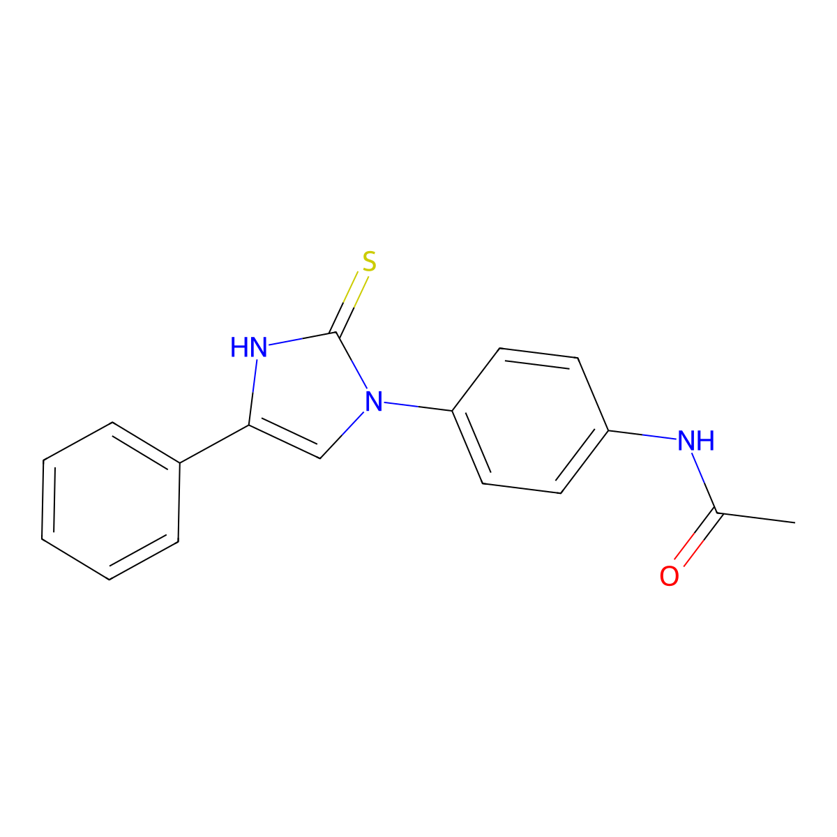 N-(4-(4-Phenyl-2-thioxo-2,3-dihydro-1H-imidazol-1-yl)phenyl)acetamide molecular structure, CAS 79220-88-5