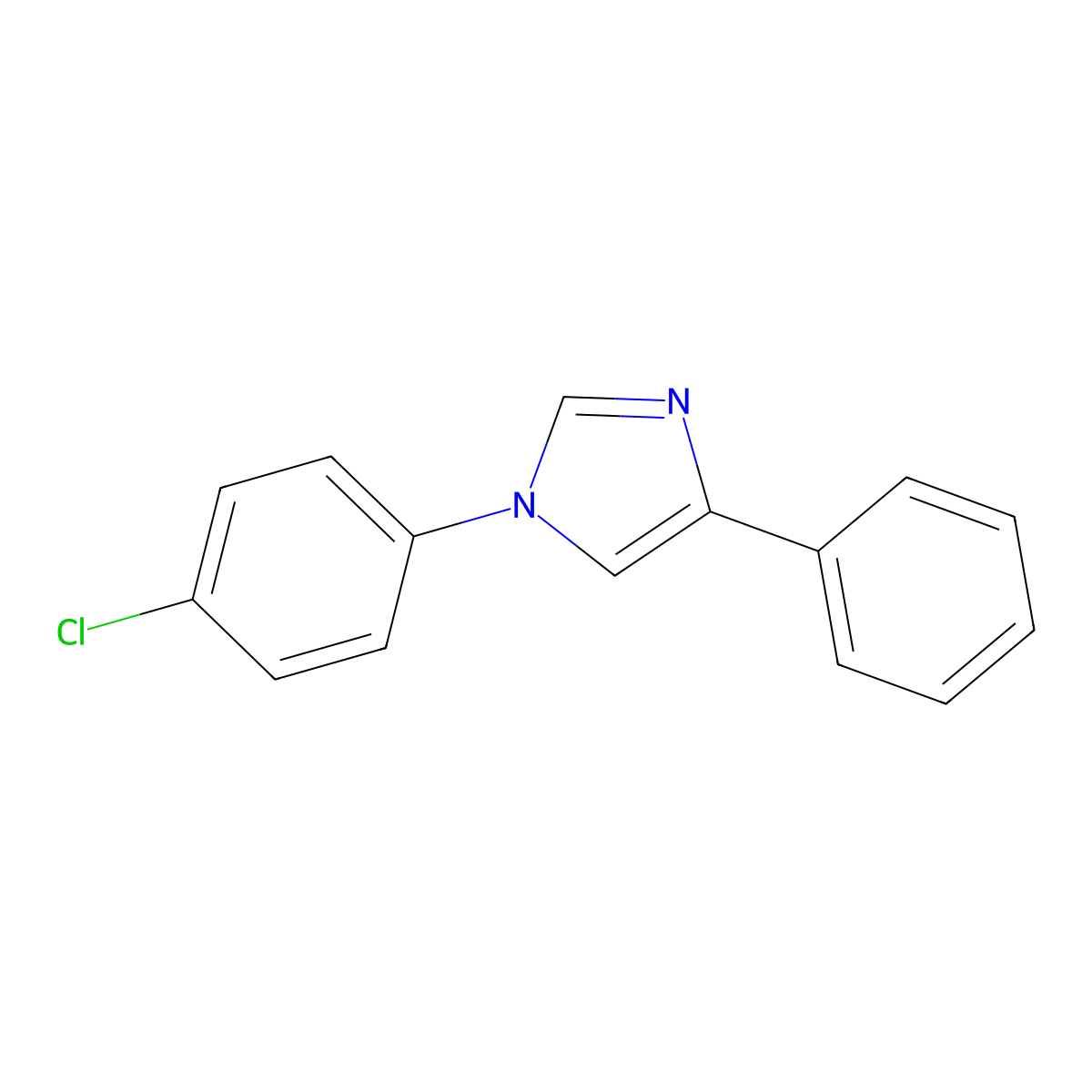 1-(4-chlorophenyl)-4-phenyl-1H-imidazole molecular structure, CAS 79221-06-0