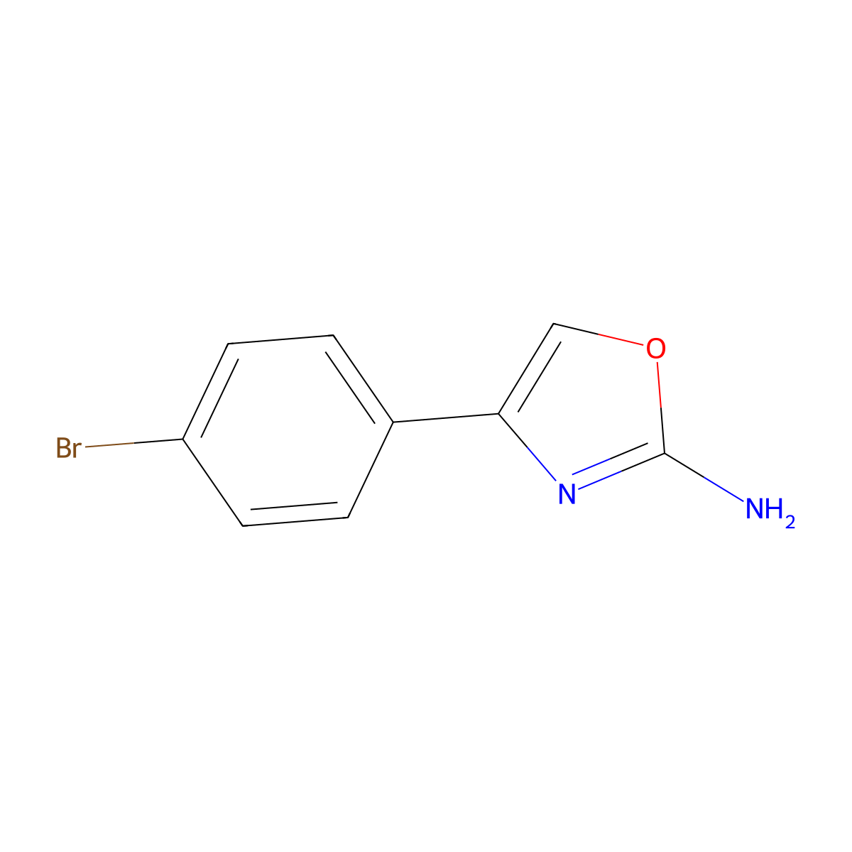 4-(4-Bromophenyl)-1,3-oxazol-2-amine molecular structure, CAS 79221-16-2