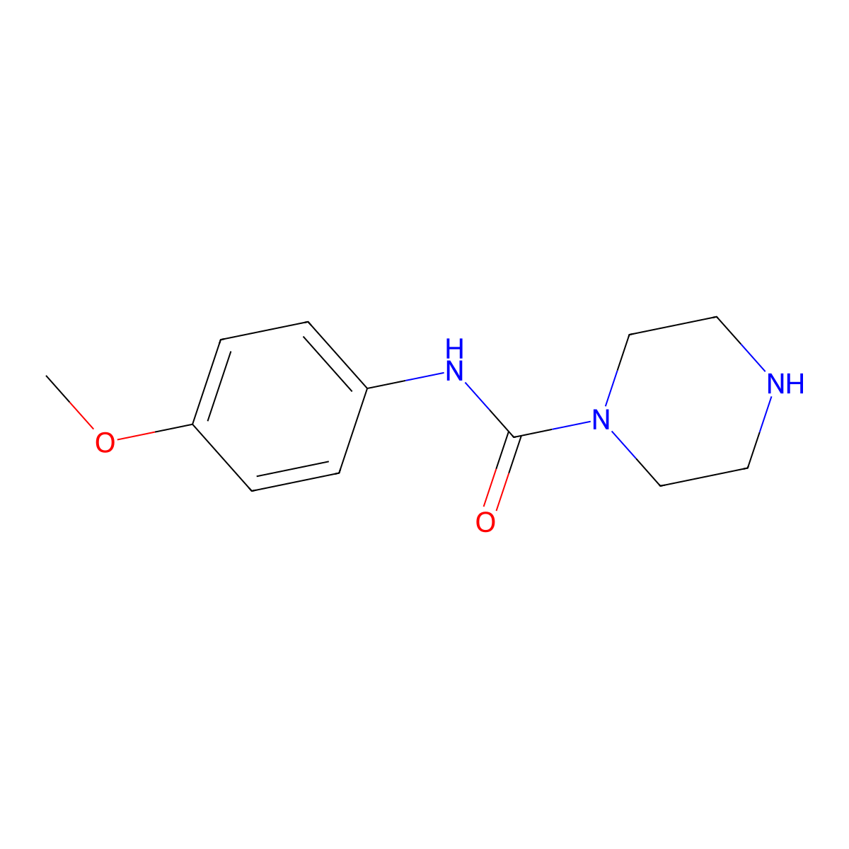 N-(4-methoxyphenyl)piperazine-1-carboxamide molecular structure, CAS 79221-45-7