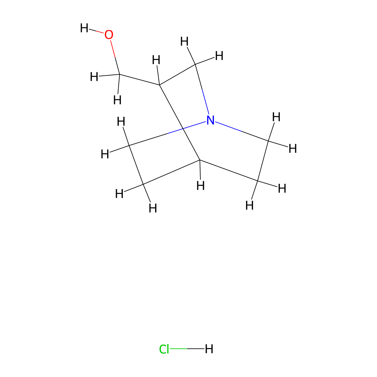 Quinuclidin-3-ylmethanol hydrochloride molecular structure, CAS 79221-75-3