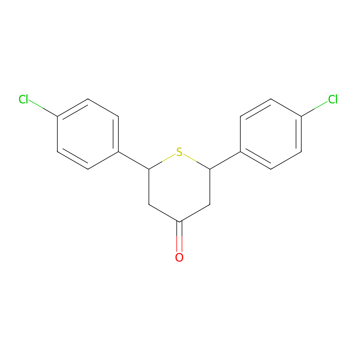 2,6-Bis(4-chlorophenyl)thian-4-one molecular structure, CAS 79223-80-6
