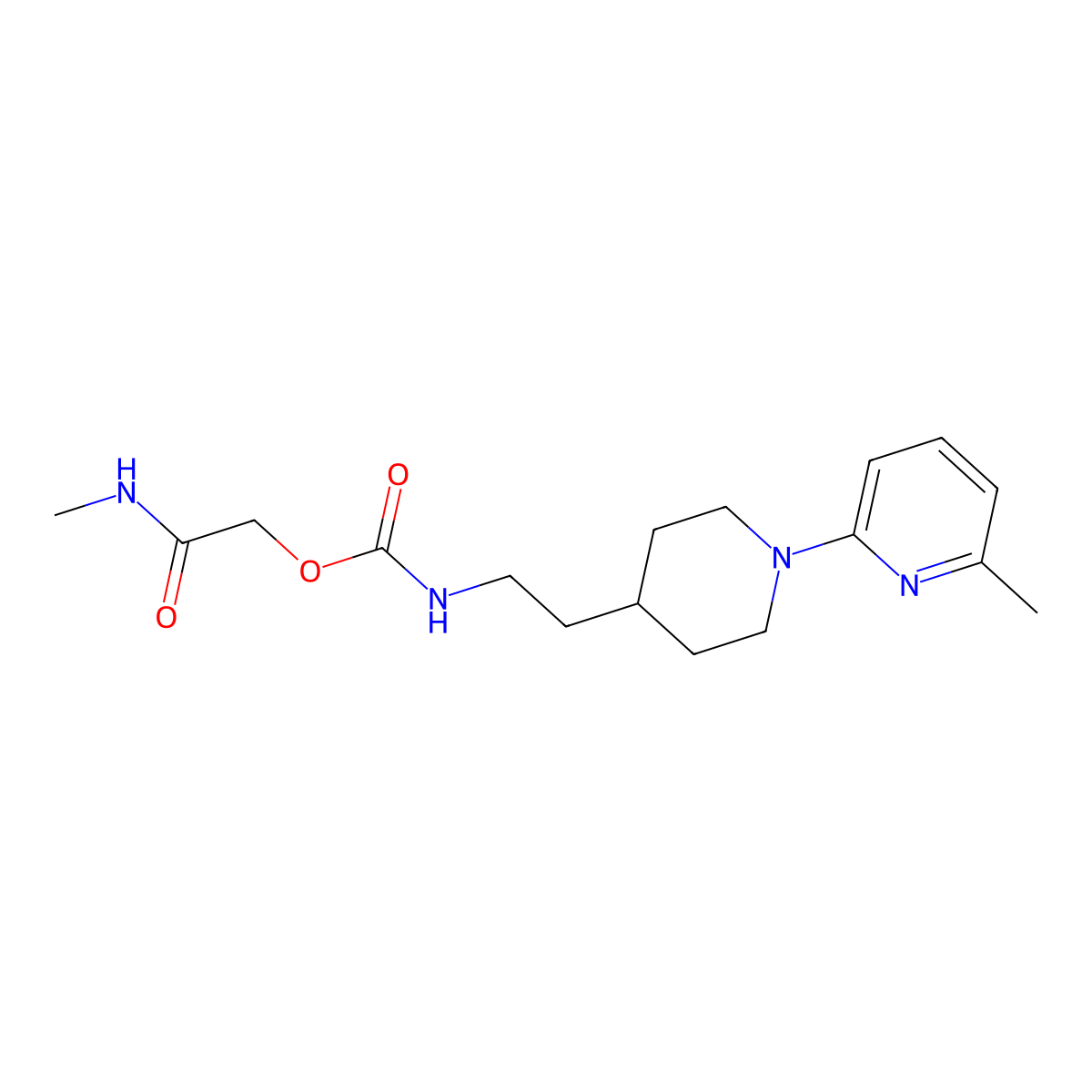 N-[2-[1-(6-Methyl-2-pyridinyl)-4-piperidinyl]ethyl]carbamic acid 2-(methylamino)-2-oxoethyl ester molecular structure, CAS 792236-07-8