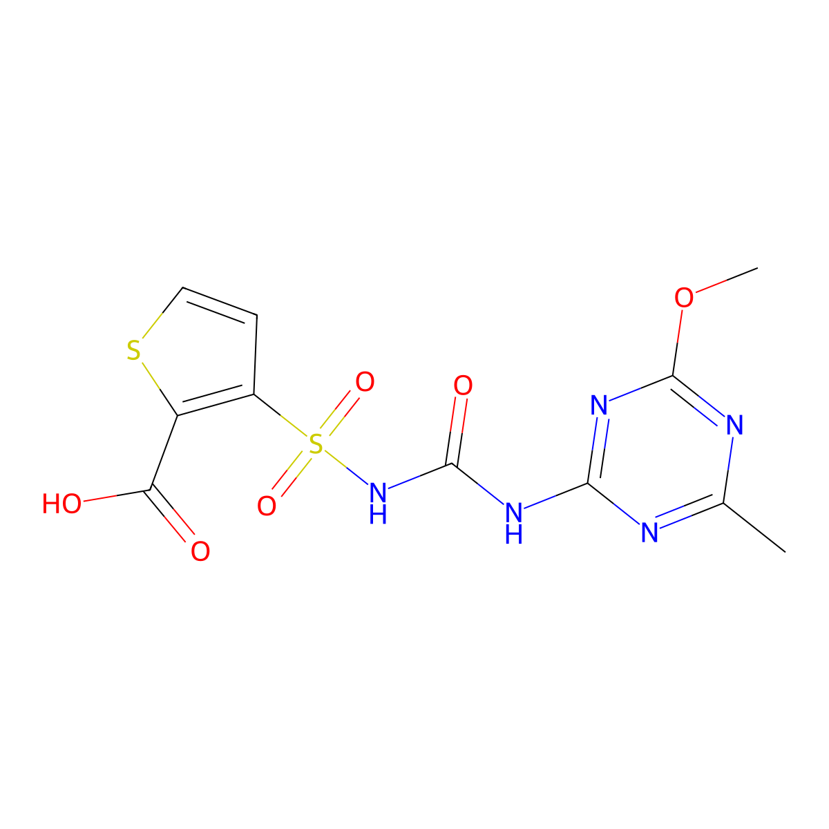 Thifensulfuron molecular structure, CAS 79227-67-1