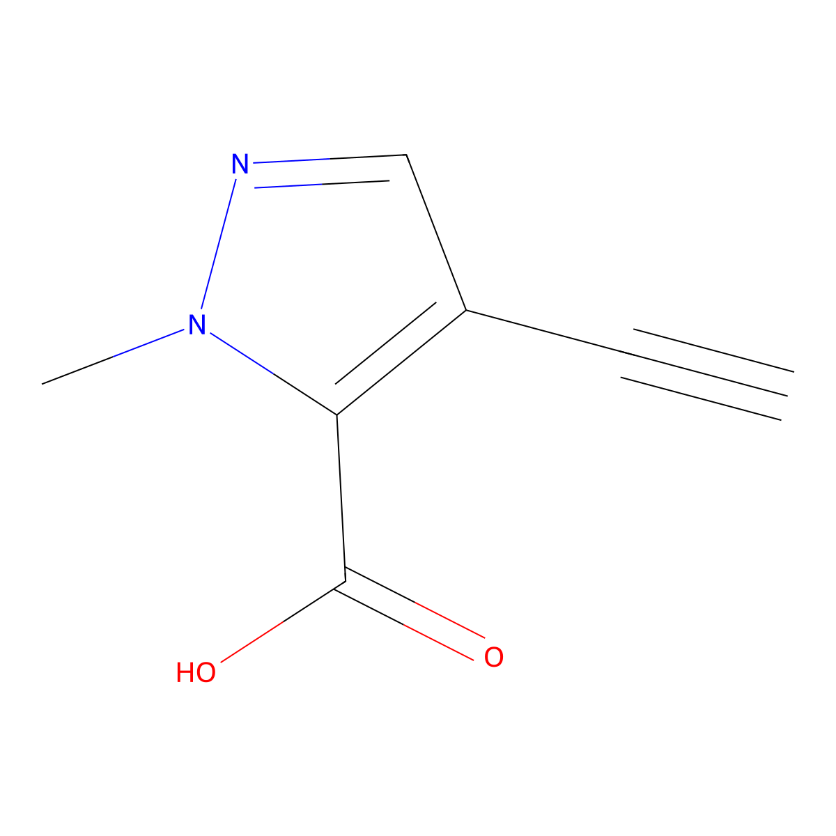 4-Ethynyl-1-methyl-1H-pyrazole-5-carboxylic acid molecular structure, CAS 79229-66-6