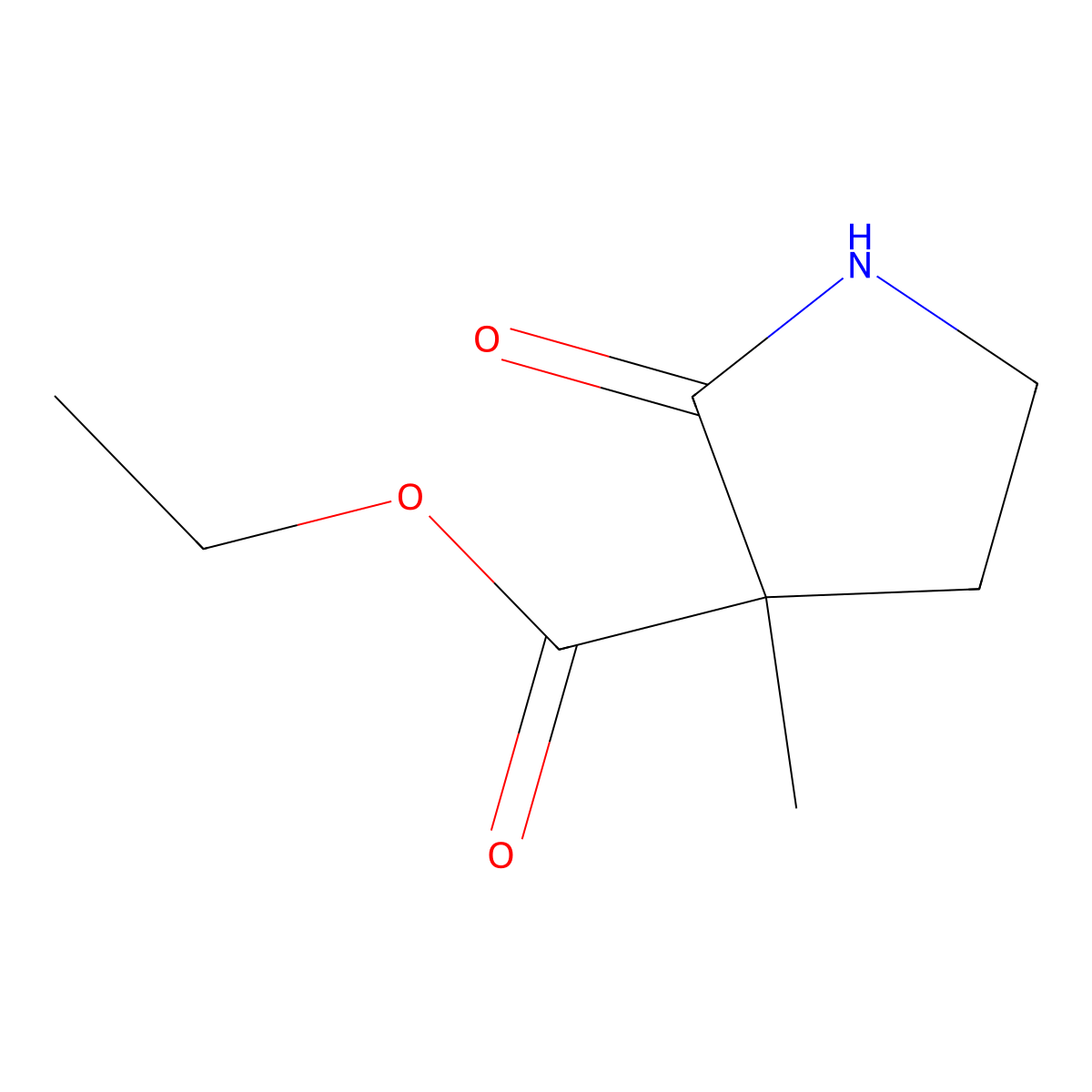 Ethyl 3-methyl-2-oxopyrrolidine-3-carboxylate molecular structure, CAS 79232-62-5