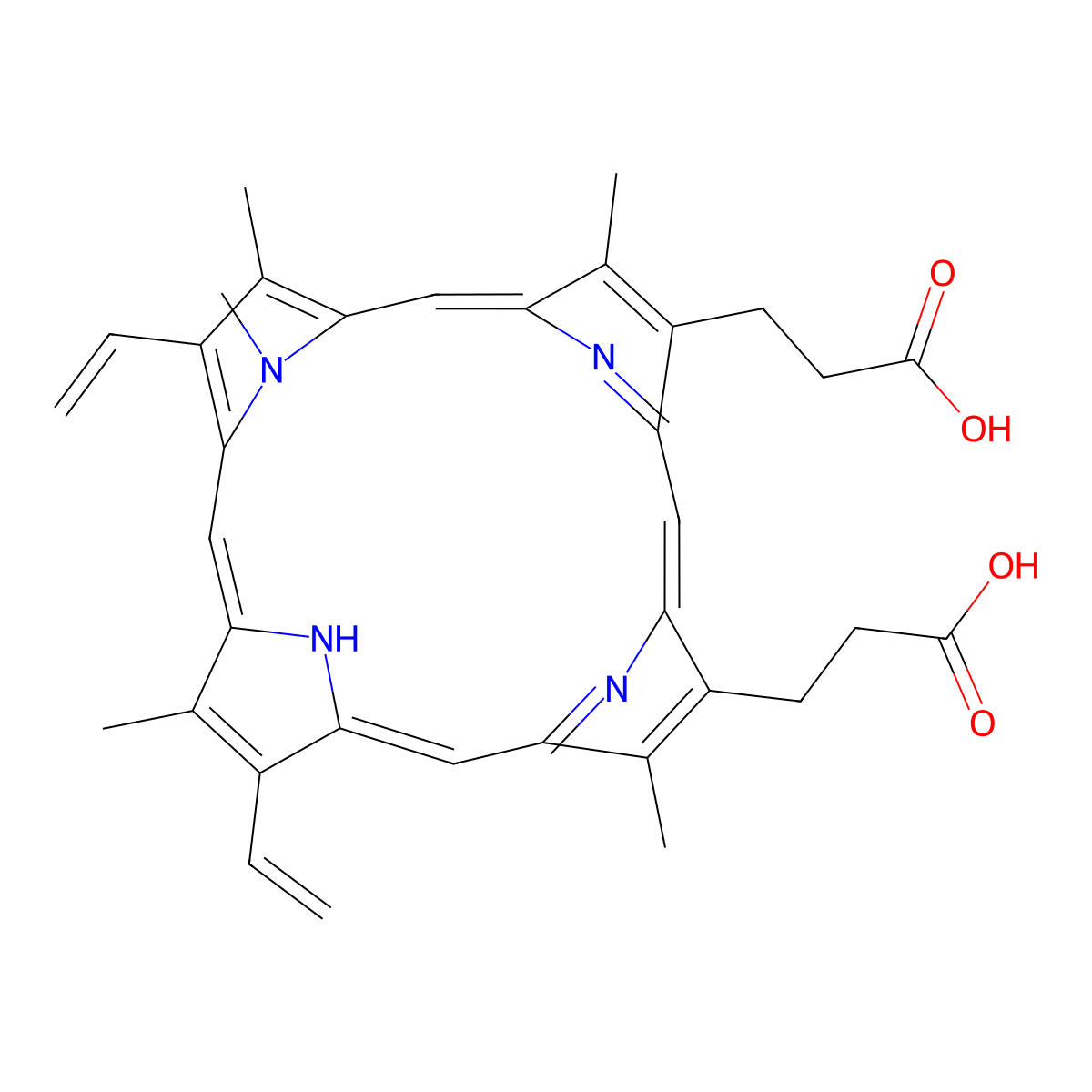 N-Methylprotoporphyrin IX molecular structure, CAS 79236-56-9