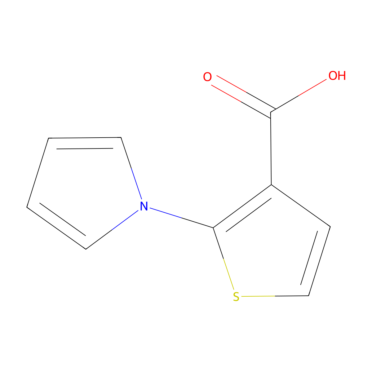 2-(1H-Pyrrol-1-yl)thiophene-3-carboxylic acid molecular structure, CAS 79242-76-5