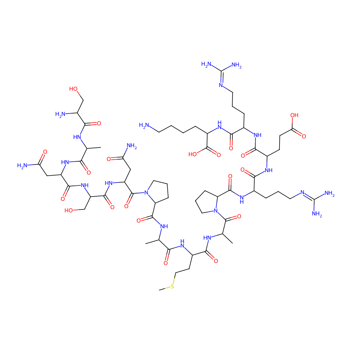 Somatostatin-28 (1-14) H-Ser-Ala-Asn-Ser-Asn-Pro-Ala-Met-Ala-Pro-Arg-Glu-Arg-Lys-OH molecular structure, CAS 79243-10-0