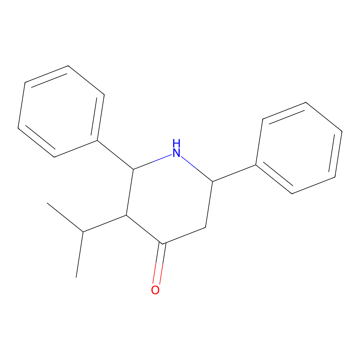 3-Isopropyl-2,6-diphenyl-piperidin-4-one molecular structure, CAS 79246-08-5