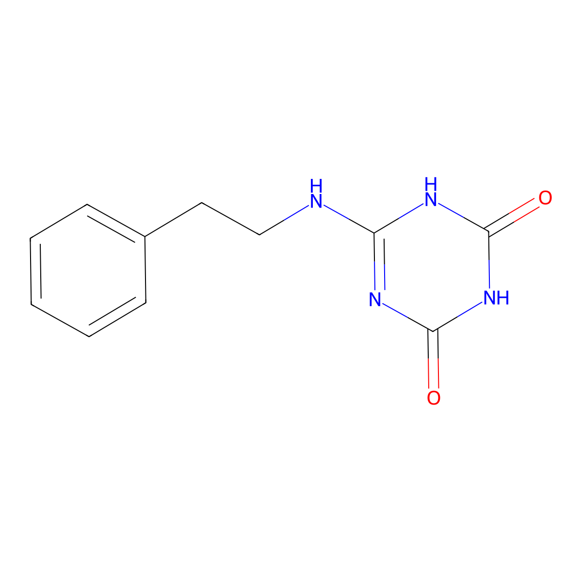 6-Phenethylamino-[1,3,5]triazine-2,4-diol molecular structure, CAS 79246-48-3
