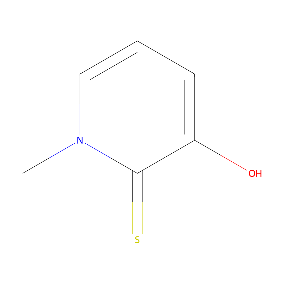 3-Hydroxy-1-methyl-2(1h)-pyridinethione molecular structure, CAS 79246-92-7