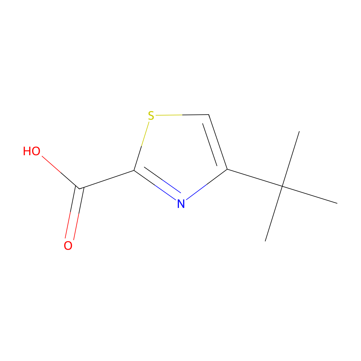 4-(tert-Butyl)thiazole-2-carboxylic acid molecular structure, CAS 79247-74-8