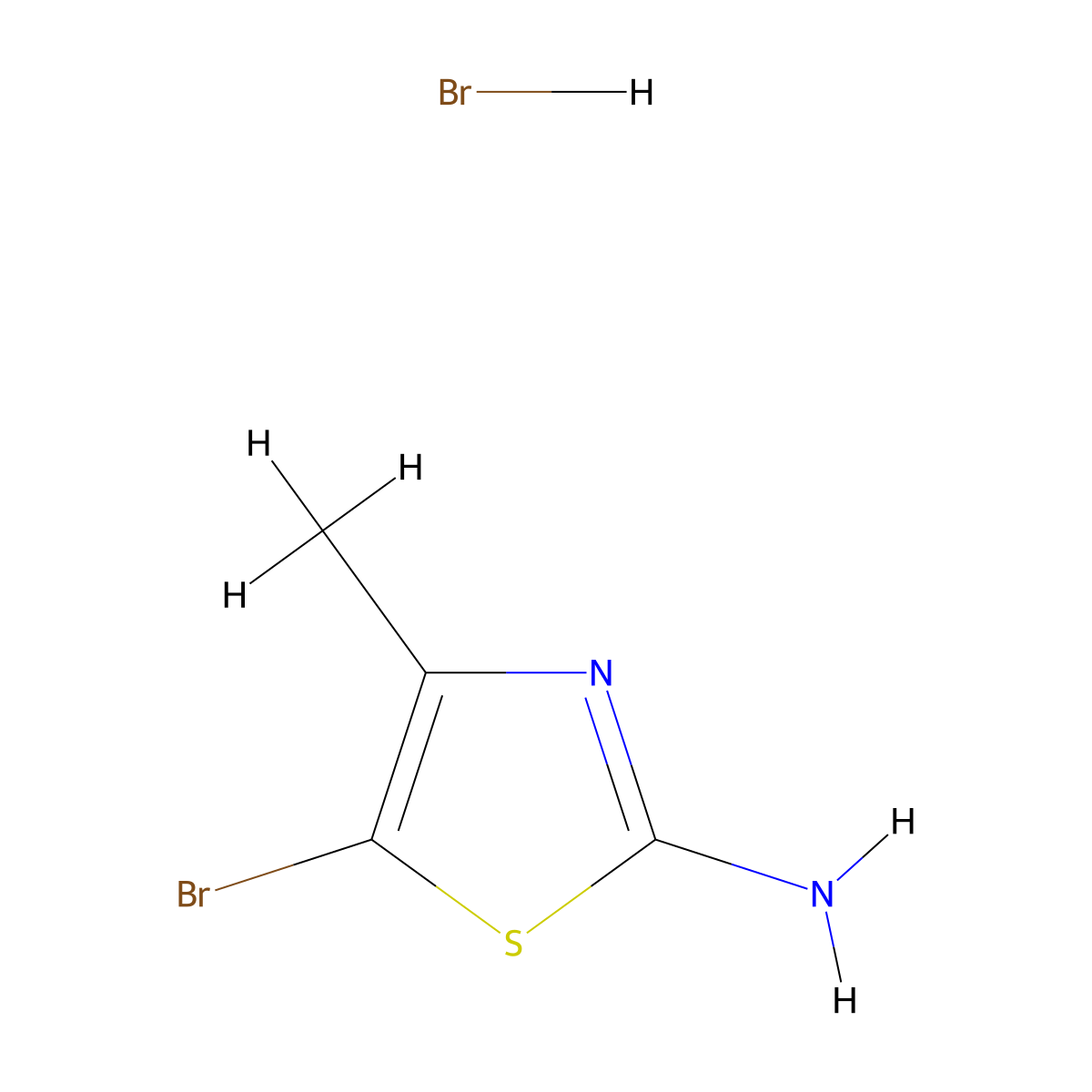5-Bromo-4-methyl-1,3-thiazol-2-amine hydrobromide molecular structure, CAS 79247-77-1