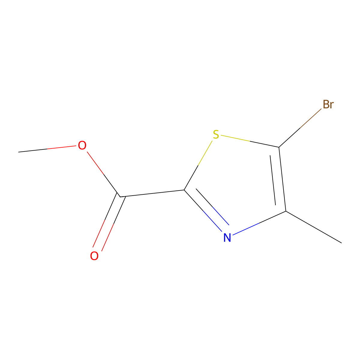 Methyl 5-bromo-4-methyl-1,3-thiazole-2-carboxylate molecular structure, CAS 79247-79-3