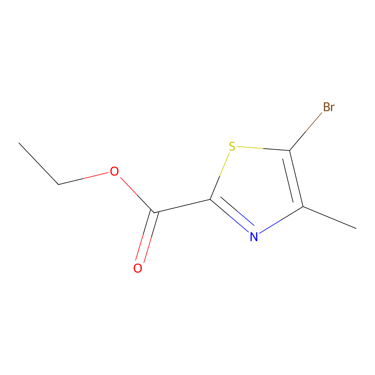 Ethyl 5-bromo-4-methylthiazole-2-carboxylate molecular structure, CAS 79247-80-6