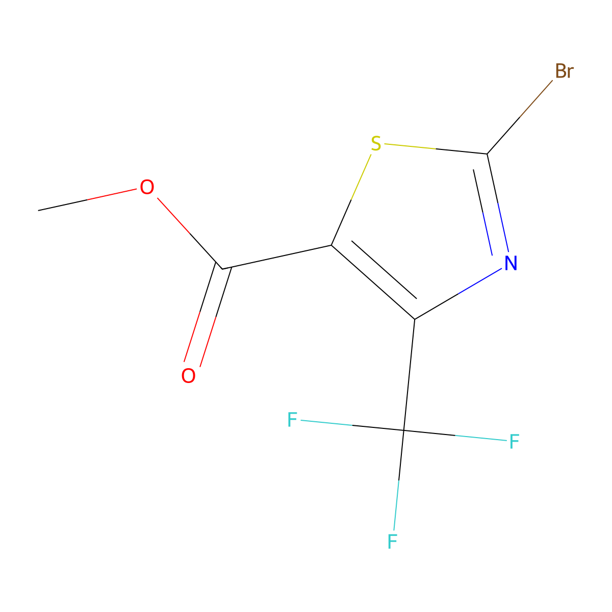 Methyl 2-bromo-4-(trifluoromethyl)thiazole-5-carboxylate molecular structure, CAS 79247-82-8