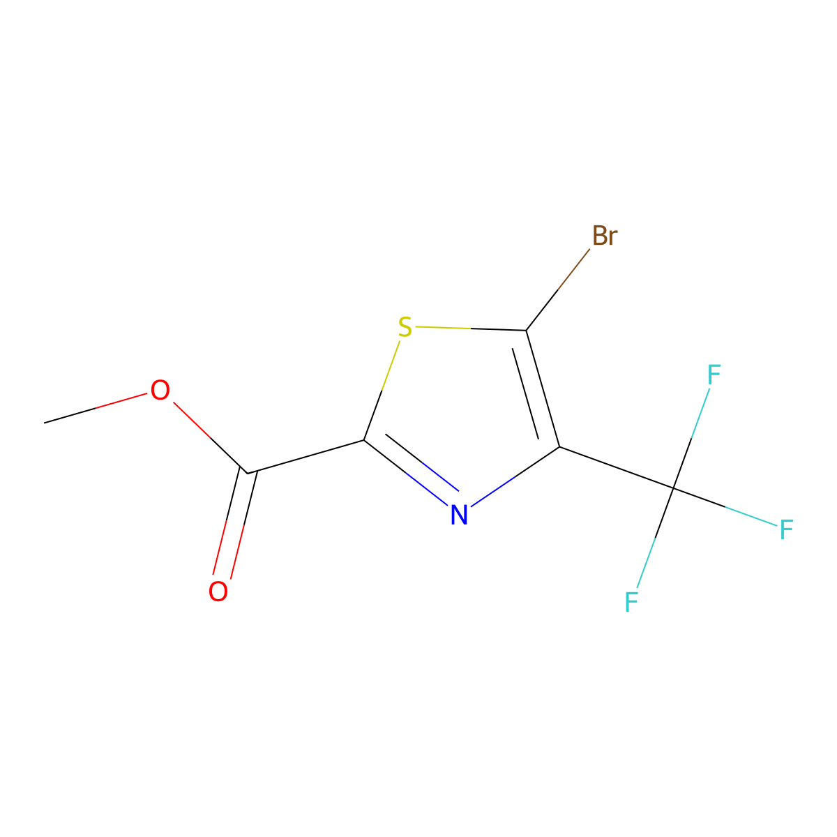 Methyl 5-bromo-4-(trifluoromethyl)thiazole-2-carboxylate molecular structure, CAS 79247-83-9