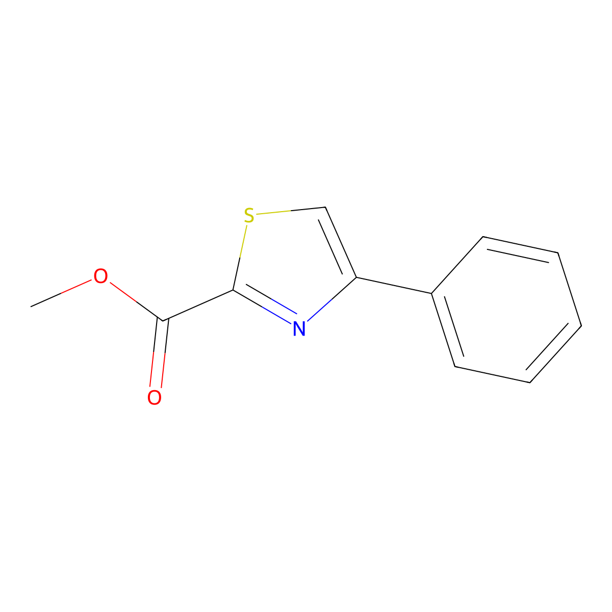 Methyl 4-phenylthiazole-2-carboxylate molecular structure, CAS 79247-92-0