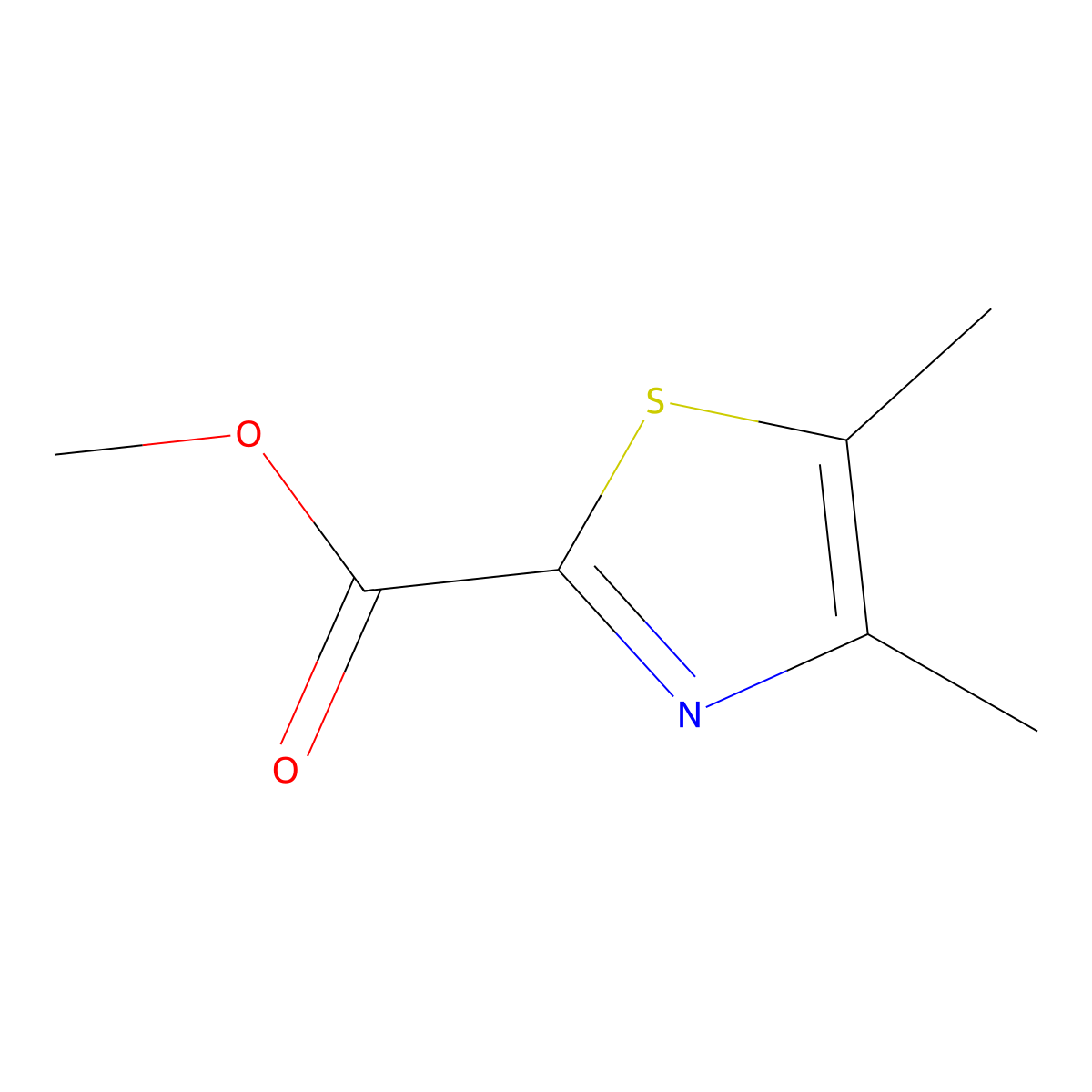 Methyl 4,5-dimethylthiazole-2-carboxylate molecular structure, CAS 79247-95-3