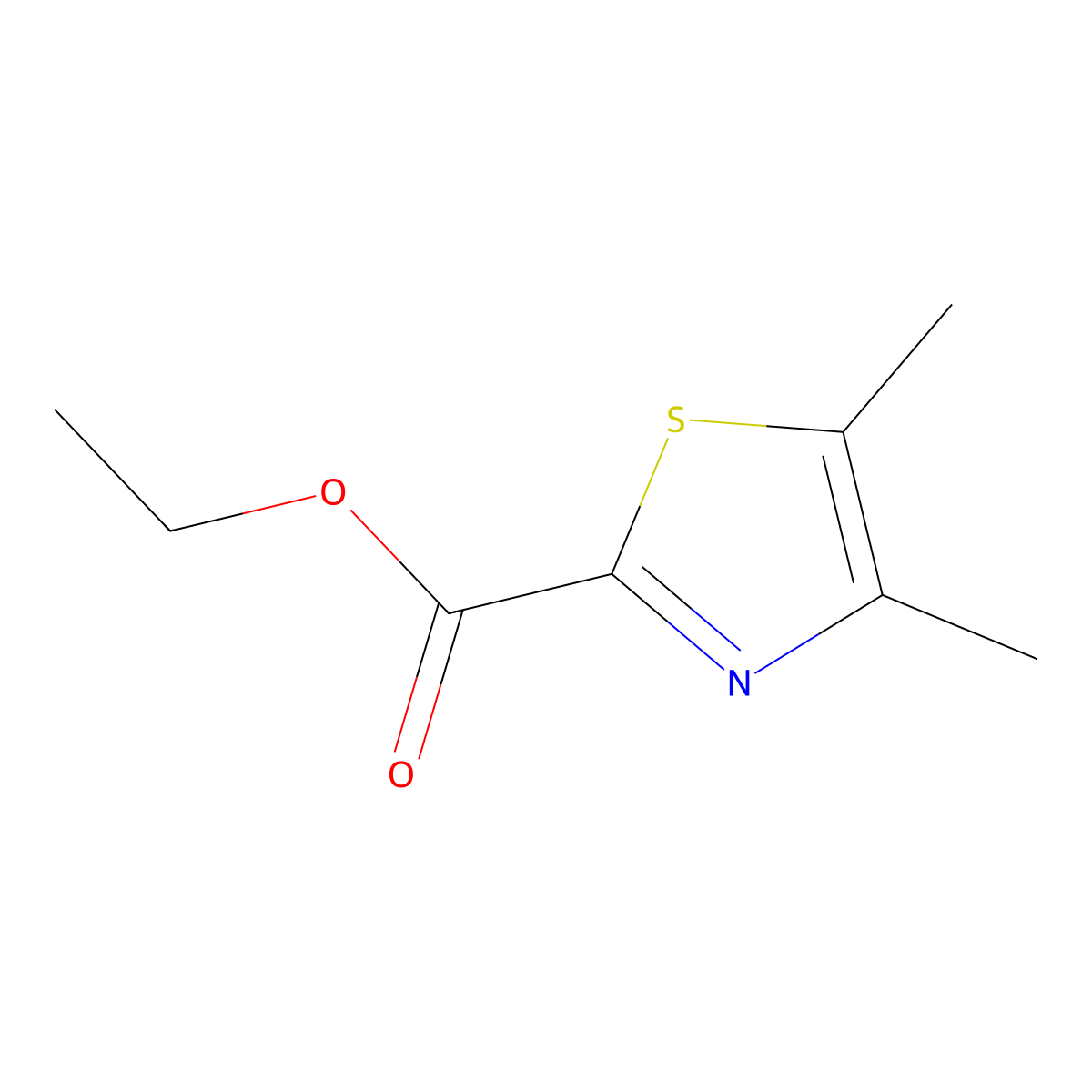 Ethyl 4,5-dimethyl-1,3-thiazole-2-carboxylate molecular structure, CAS 79247-96-4