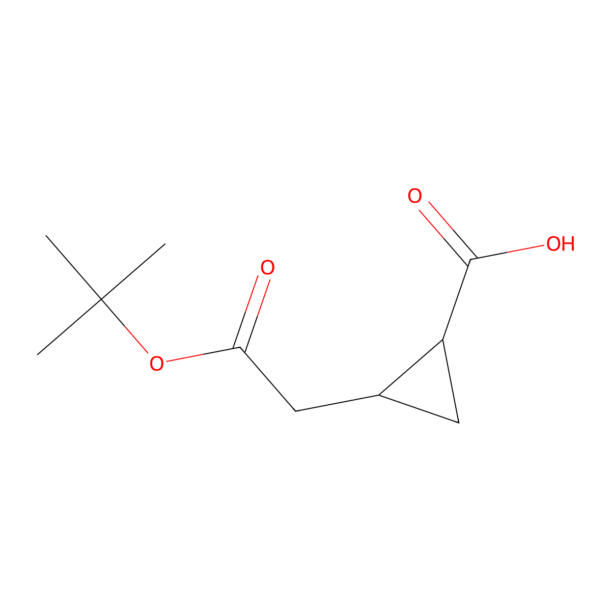 rac-(1R,2S)-2-(2-(tert-butoxy)-2-oxoethyl)cyclopropane-1-carboxylic acid molecular structure, CAS 79252-62-3
