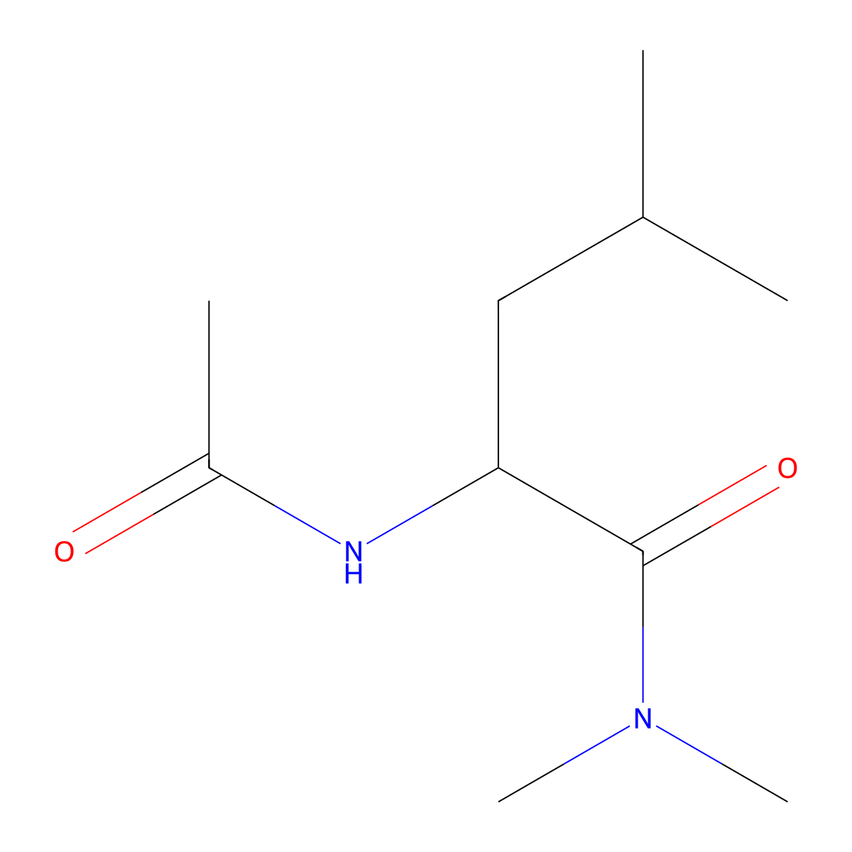 Acetyl-N-dimethylleucinamide molecular structure, CAS 79254-51-6
