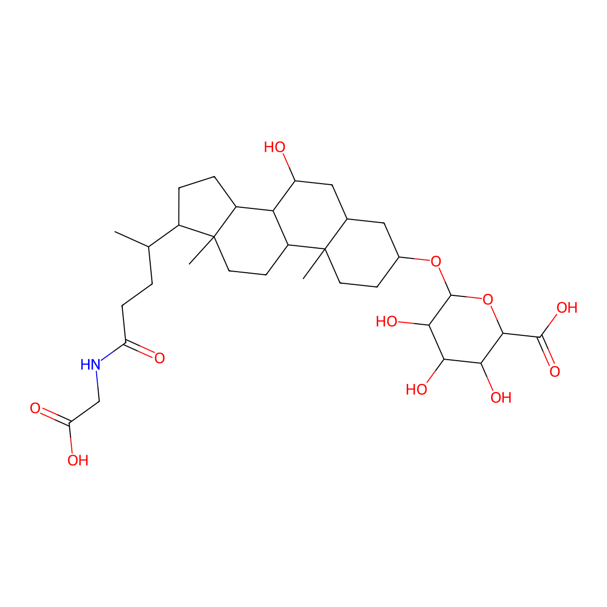 Glycochenodeoxycholic acid 3-glucuronide molecular structure, CAS 79254-98-1