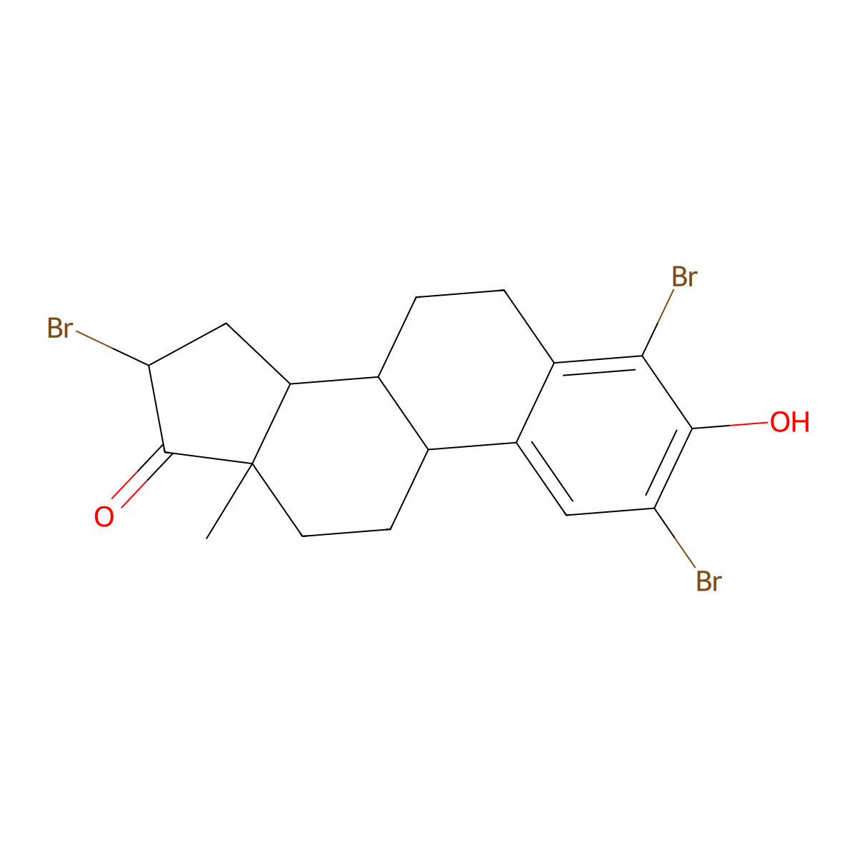 (8R,9S,13S,14S)-2,4,16-tribromo-3-hydroxy-13-methyl-7,8,9,11,12,14,15,16-octahydro-6H-cyclopenta[a]phenanthren-17-one molecular structure, CAS 79258-15-4