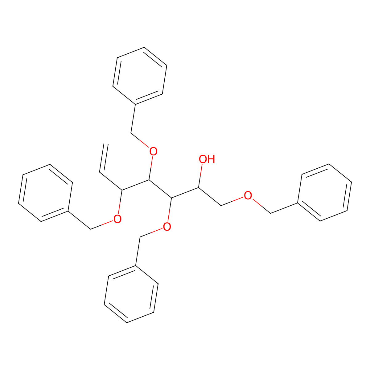 (2R,3R,4R,5S)-1,3,4,5-Tetrakis(benzyloxy)hept-6-en-2-ol molecular structure, CAS 79258-18-7