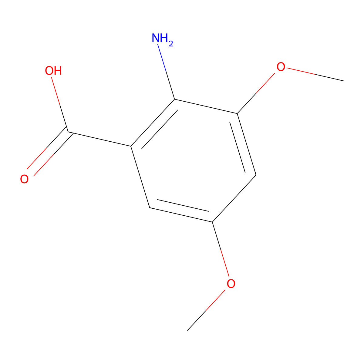 2-Amino-3,5-dimethoxybenzoic acid molecular structure, CAS 79263-00-6