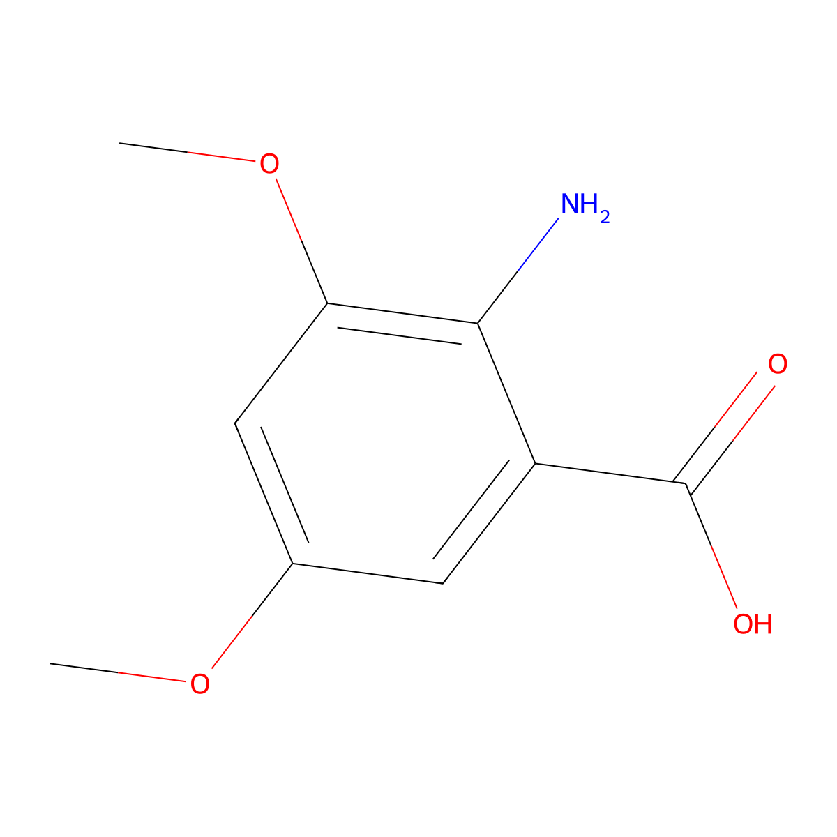 2-Amino-3,5-dimethoxybenzoic acid molecular structure, CAS 79263-00-6