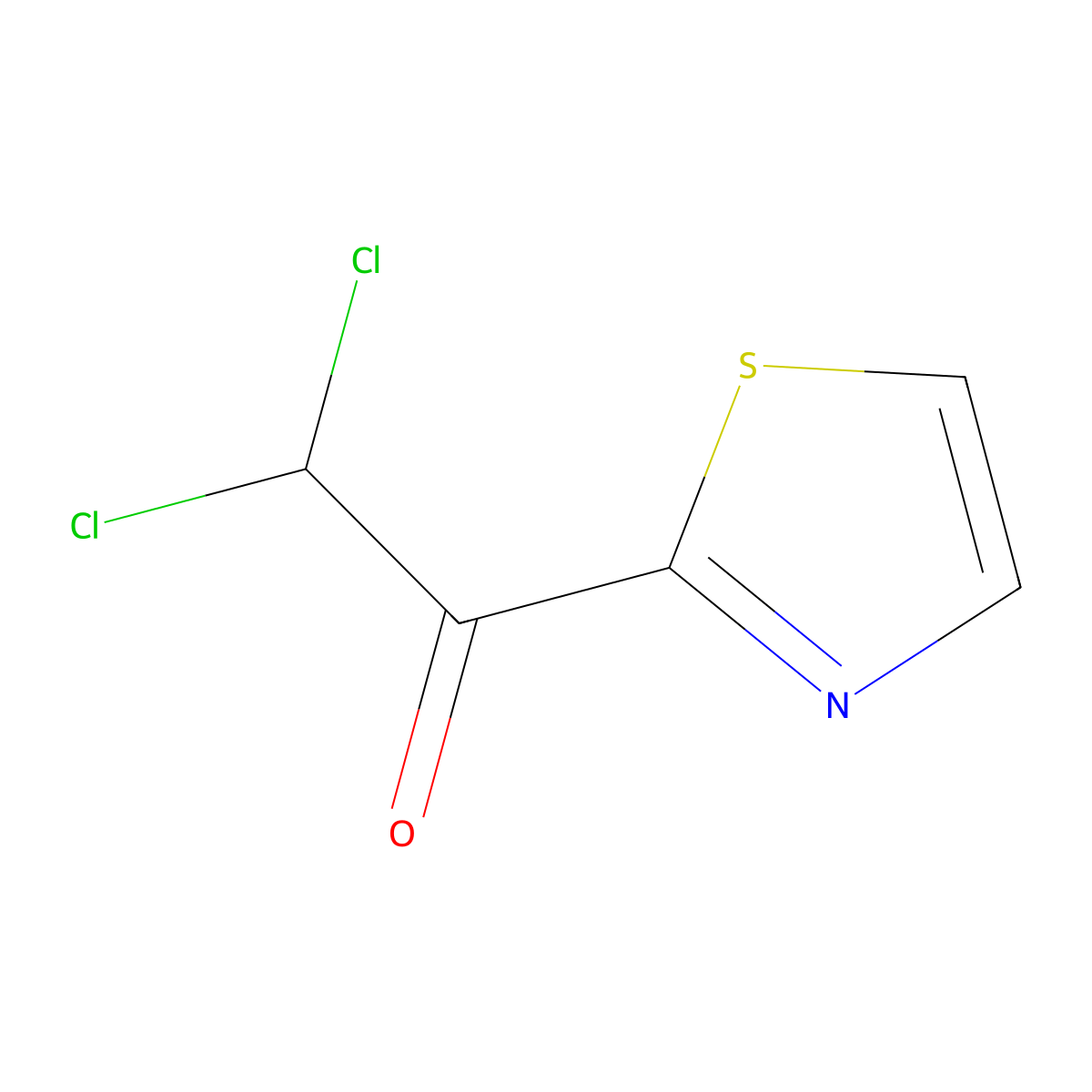 2,2-Dichloro-1-(1,3-thiazol-2-yl)ethan-1-one molecular structure, CAS 79265-41-1