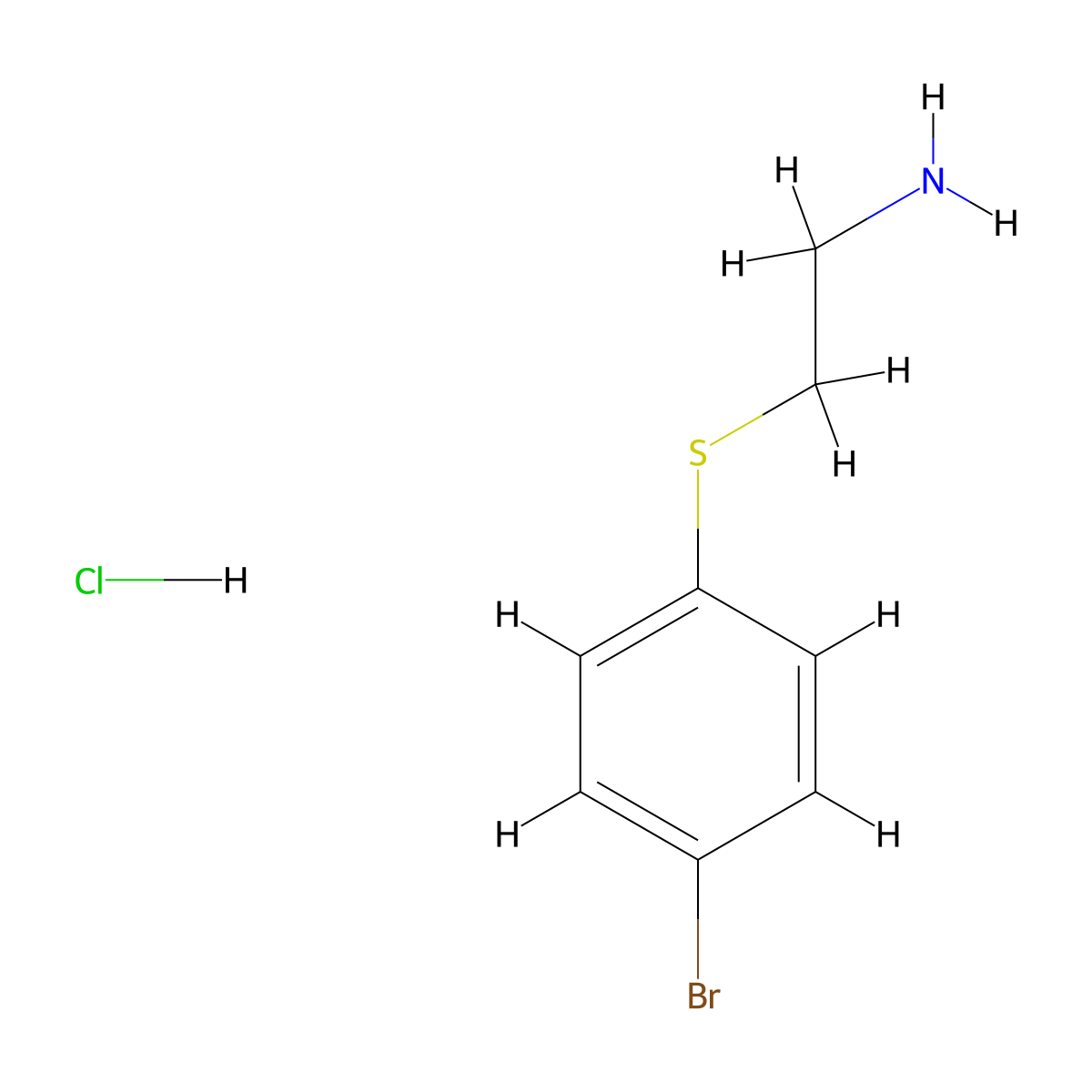 1-((2-Aminoethyl)sulfanyl)-4-bromobenzene hydrochloride molecular structure, CAS 79270-75-0