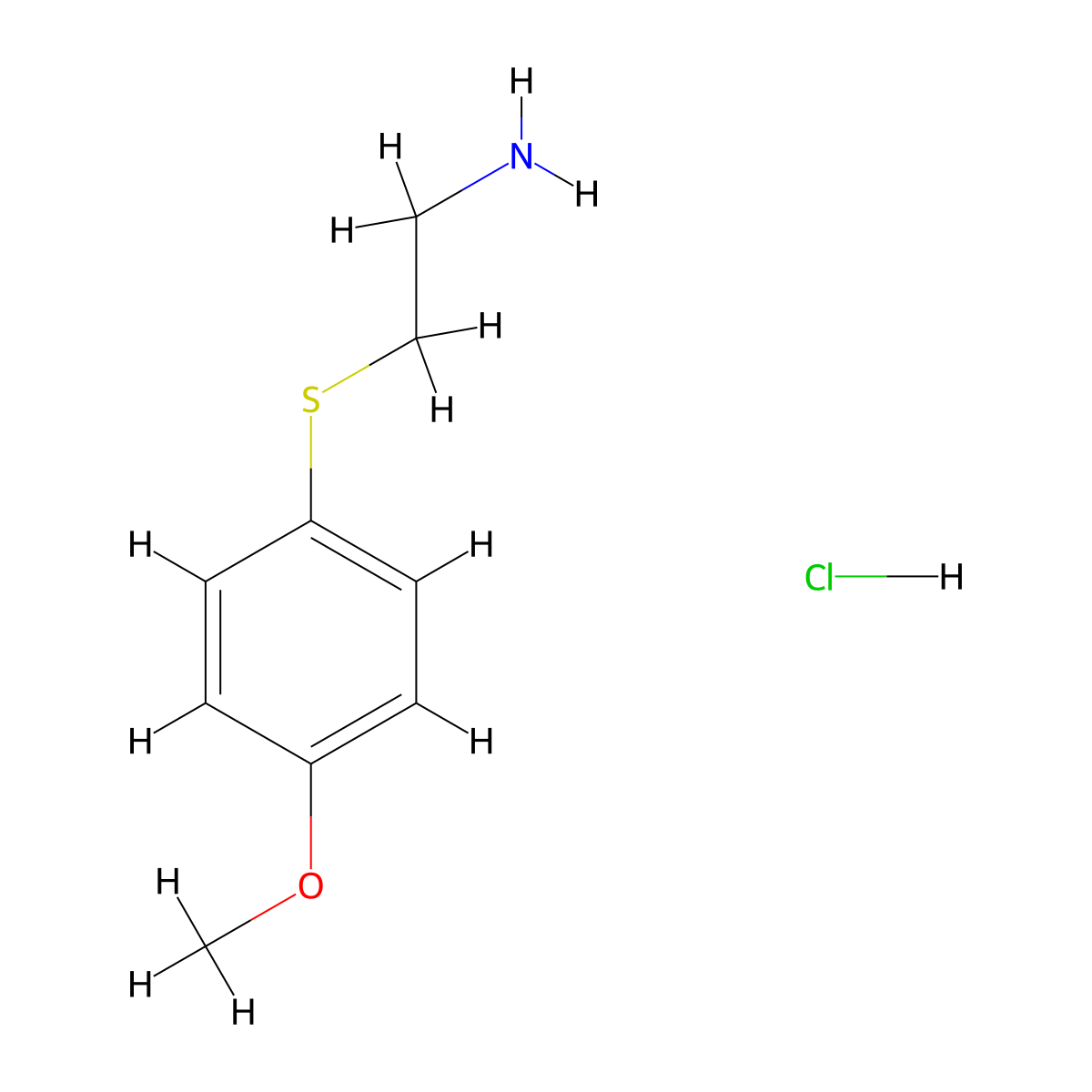 2-(4-Methoxyphenylthio)ethanamine hydrochloride molecular structure, CAS 79270-77-2