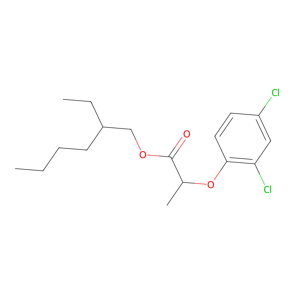 Dichlorprop-2-ethylhexyl molecular structure, CAS 79270-78-3