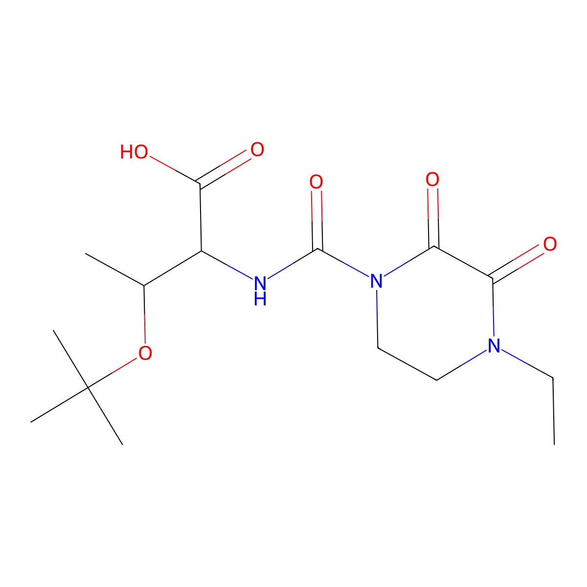 (2R,3S)-3-(tert-Butoxy)-2-(4-ethyl-2,3-dioxopiperazine-1-carboxamido)butanoic acid molecular structure, CAS 79276-23-6