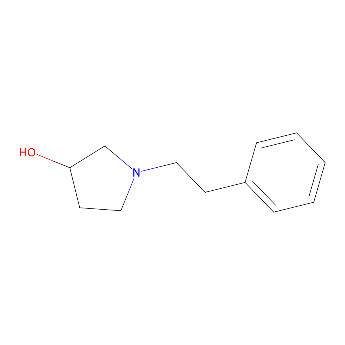 1-Phenethylpyrrolidin-3-ol molecular structure, CAS 79278-81-2
