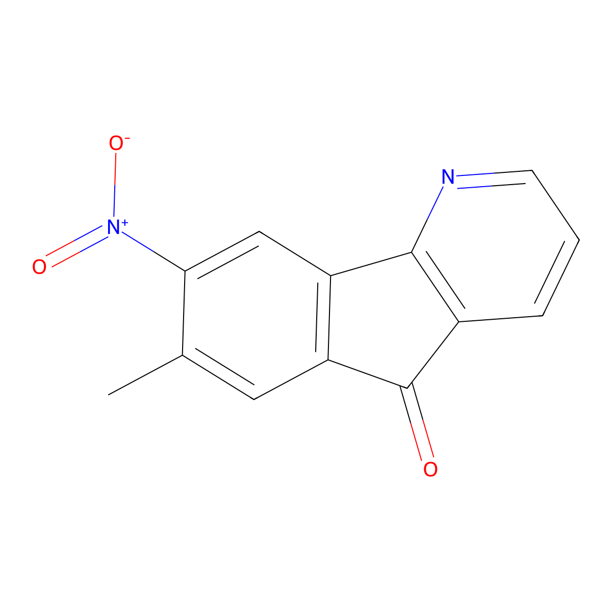 5H-Indeno[1,2-b]pyridin-5-one, 7-methyl-8-nitro- molecular structure, CAS 79280-31-2