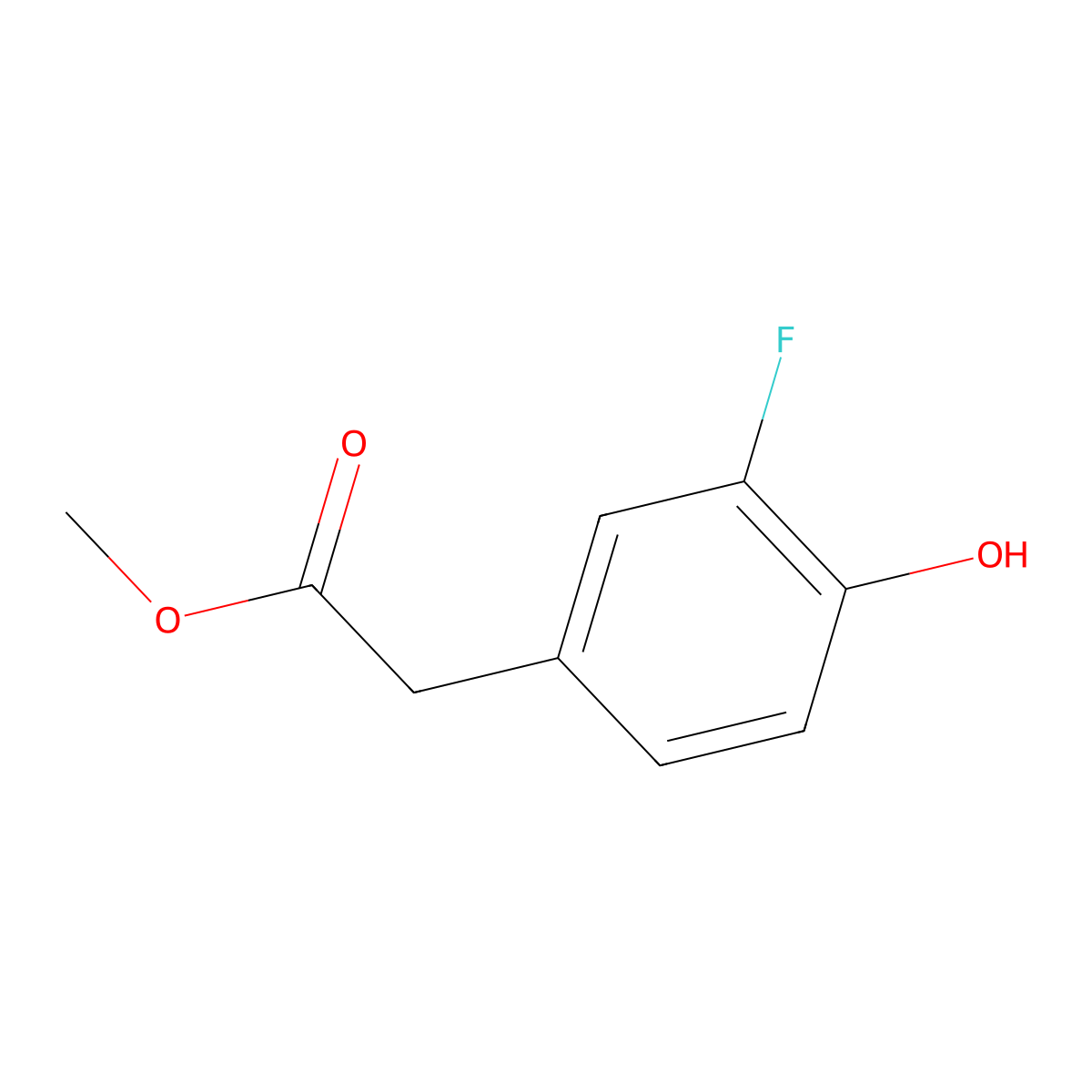 Methyl 2-(3-fluoro-4-hydroxyphenyl)acetate molecular structure, CAS 79280-92-5