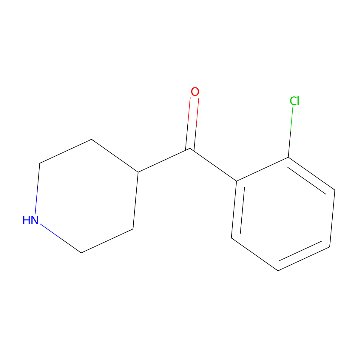 (2-Chlorophenyl)(piperidin-4-yl)methanone molecular structure, CAS 792857-93-3